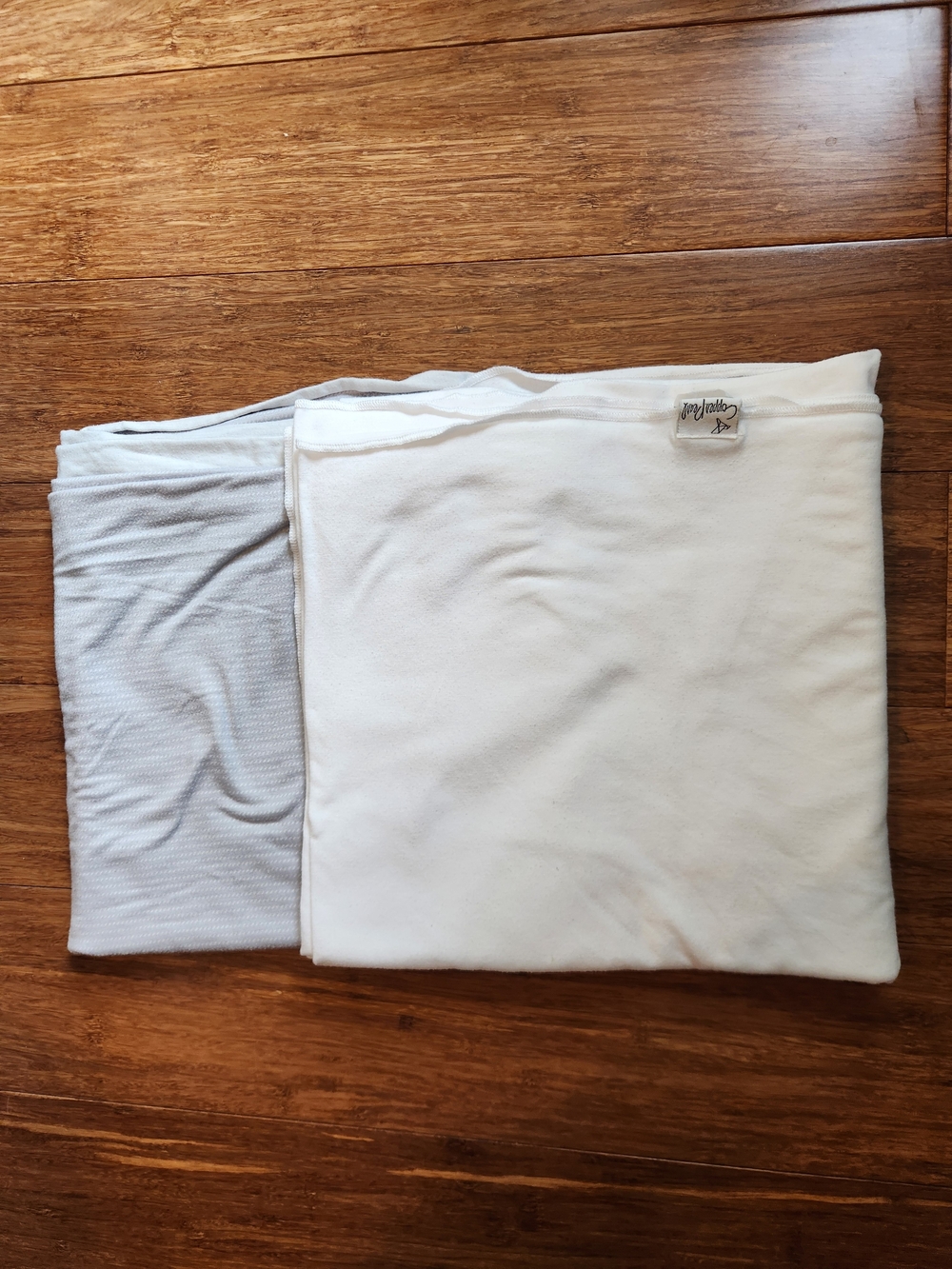 Copper Pearl Set Of 2 Receiving Baby Blankets White And Gray, Soft Stretchy